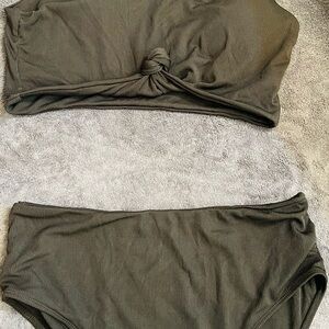 Black Green Two-Piece Swimsuits